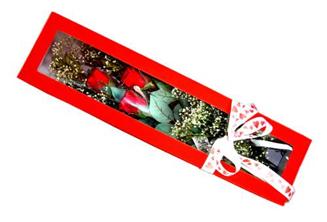Kutu i�inde 3 adet k�rm�z� g�l Ankara �i�ek g�nder firmas� �ahane �r�n�m�z