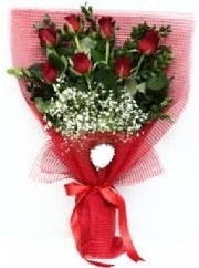 7 adet k�rm�z� g�lden buket tanzimi Ankara cicek , cicekci